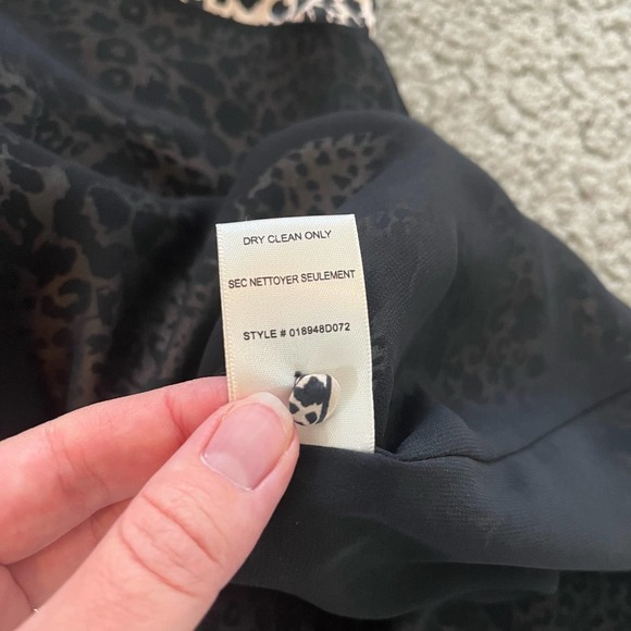 Rebecca Taylor animal leopard print silk long sleeve mini dress size 2 - Picture 7 of 12